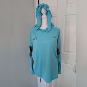L.L. Bean Aqua Pullover Hoodie with the Amazon BDL3 Logo